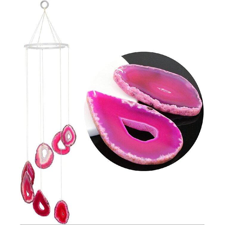 Agate Slices Wind Chimes Crystal Windchimes Unique Geode Stone 7 Chakra  Gift For Indoor Outdoor Home And Garden Decor